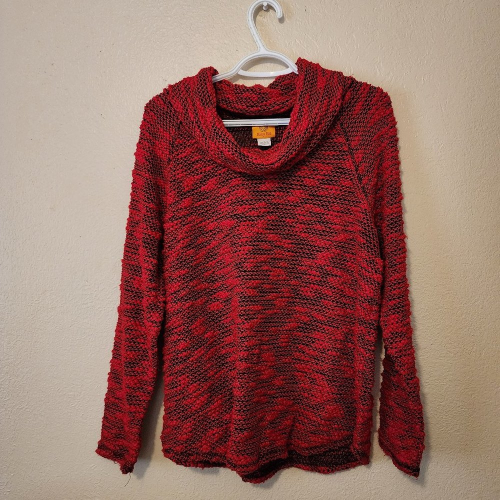 Women's Ruby Red Eyelash Knit Longsleeve Pullover Sweater